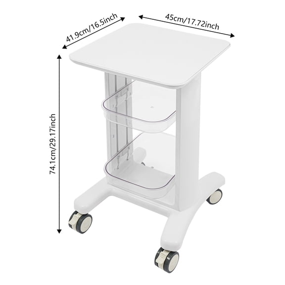 Portable Rolling Trolley Professional Beauty Salon Storage Trolley 3-tier Cart