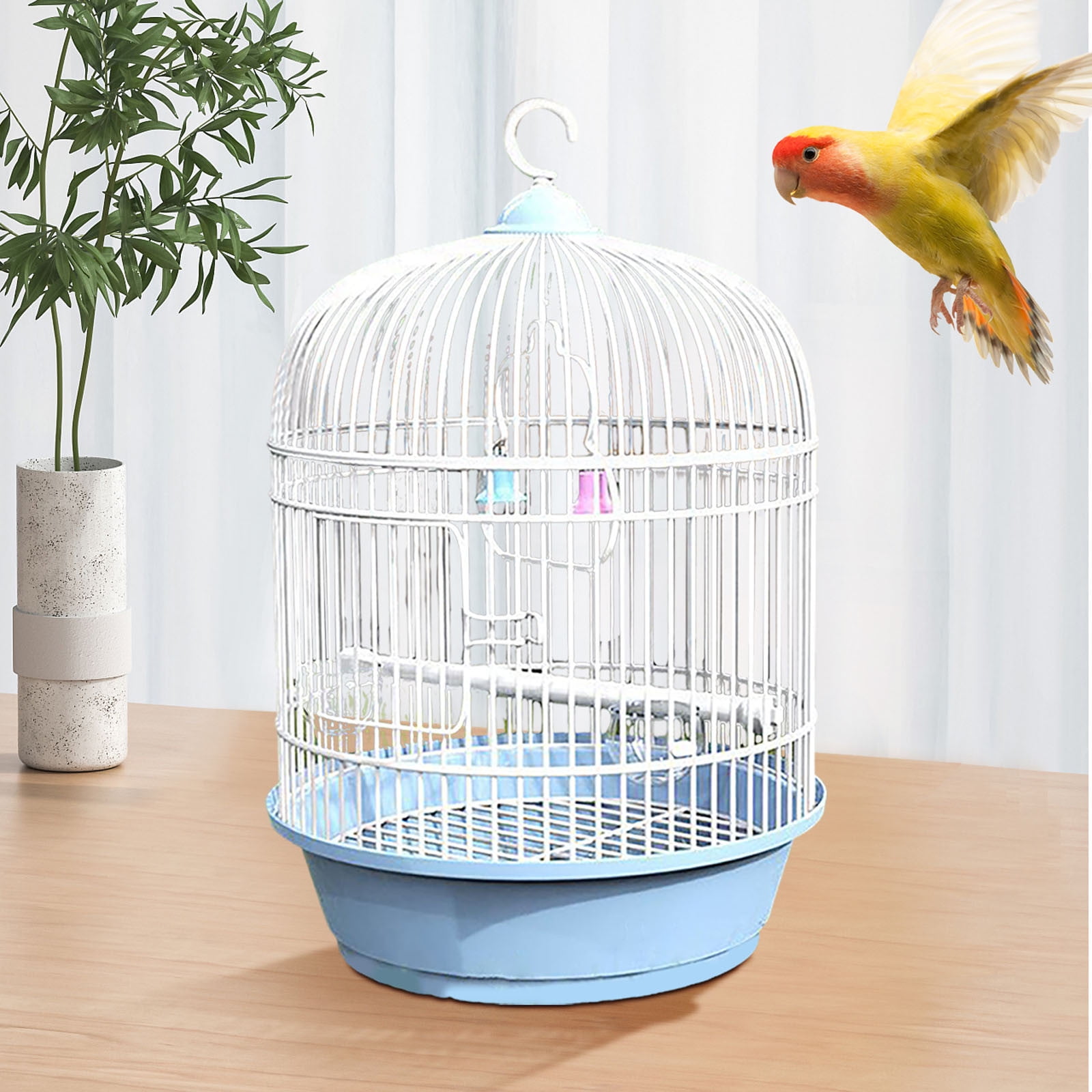 View of Portable Round Bird Cage for Small Birds Ideal Travel Cage for ...