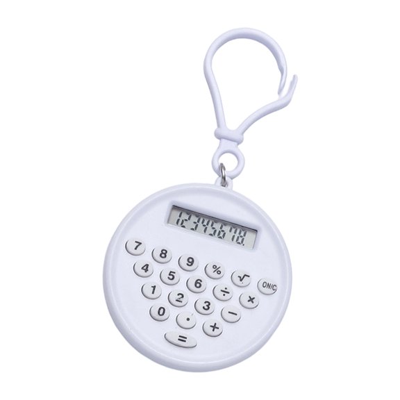 Portable Round Keyring Calculator Quiet Buttons For School Homework Basic Math Operations And Budget Tracking
