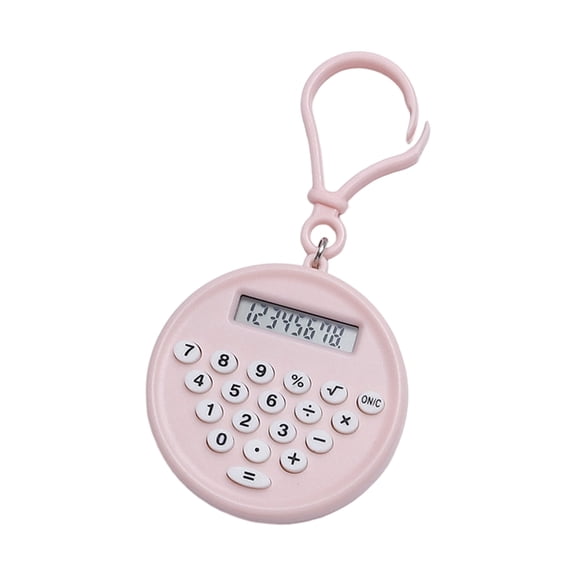 Portable Round Keyring Calculator Quiet Buttons For School Homework Basic Math Operations And Budget Tracking
