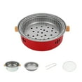 thumbnail image 1 of Portable Round Outdoor Charcoal Grill - 12.6" Iron BBQ Grill for Camping, Backpacking & Beach - Small, Lightweight & Easy to Clean - Blue/Black/White/Red - 32x32x10cm, 1 of 8
