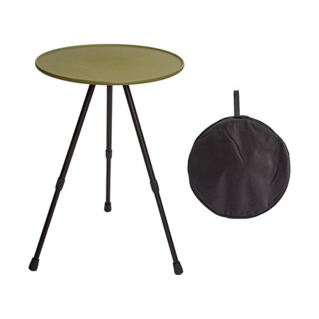 Portable Round Table Collapsible Stable Multifunctional Furniture Durable Three Legged Retractable Lift Dining Desk for Kitchen Beach Hiking green