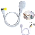 thumbnail image 1 of Portable Rubber Hose Spray 1.3 Hand Held Pet Shower Sprayer One Size Includes 1 Spray Head 1 Clamp Total Length 51.8Inch Easy Install Wide Application For Washing Pet Shower Kitchen Bathroom Salon, 1 of 6