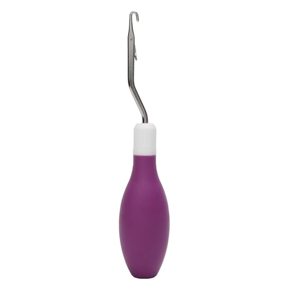 Portable Rug Crochet Needle, Durable Metal Hook With Rubber Handle, Ideal For Tufting Crafts