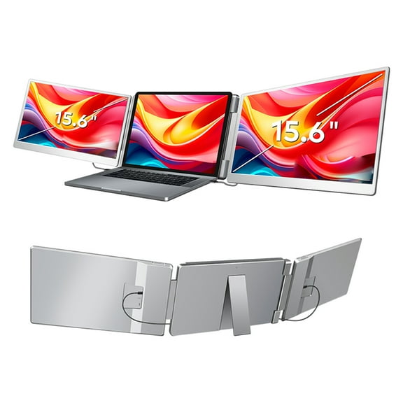 Portable S10 Laptop Screen Extender 15.6" IPS Screen Triple Monitor For 12-18.5 Inch Laptop Foldable Rotatable Monitor Extender With Kickstand