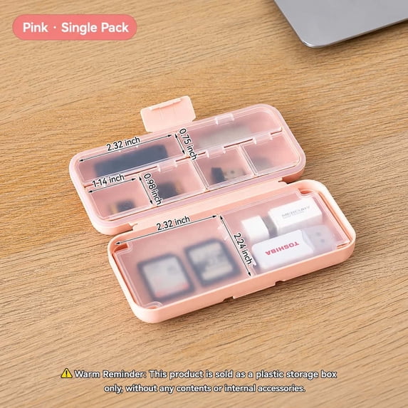 JIYE Home Portable SD Card Storage Case Hard Shell White Multi-Compartment Memory Card and USB Flash Drive Organizer Box