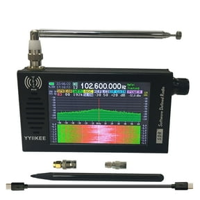 Portable SDR DSP Radio Receiver with 4.3" Touchscreen 100KHz–149MHz Full Band Coverage SSB CW AM FM Real-Time Spectrum Display CNC Aluminum Case Rechargeable Battery
