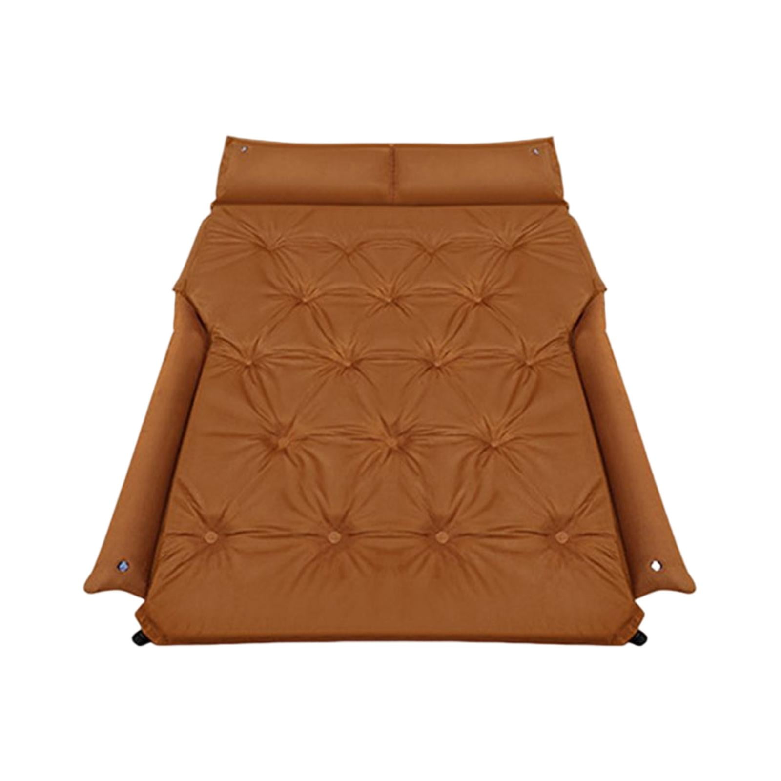 Portable SUV Automatic Air Mattress Self Inflatable Car Mattress Soft Fabric Brown