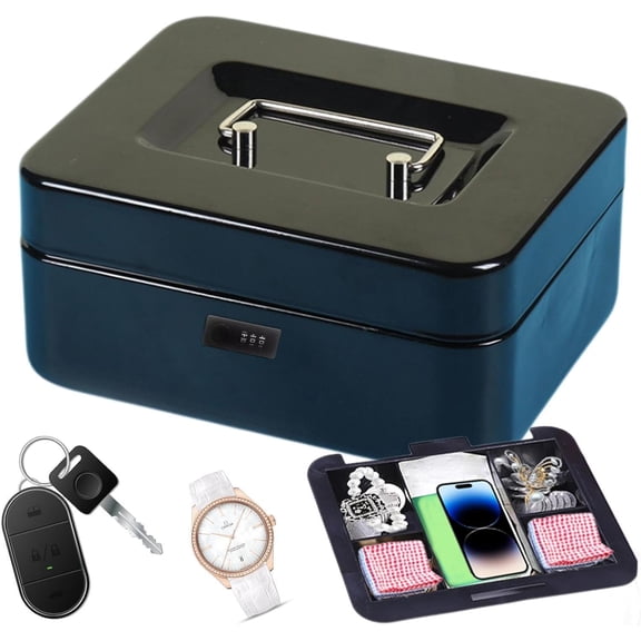 Portable Safe Box, Code Lock for Banknotes Cards Jewelry