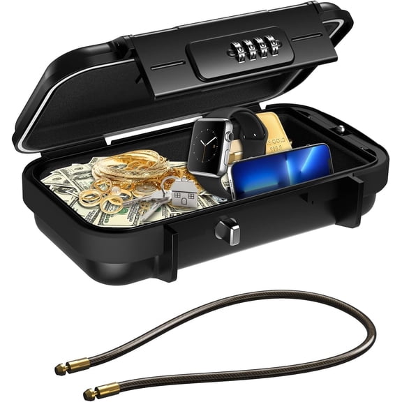 Portable Safe Box Combination Security Case Lockbox with Code Waterproof