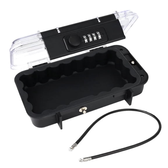 Portable Safe Box Travel Safe Box Large Capacity Security Lockbox Code Waterproof Key Lock Box with Removable Cable Handle ,Compact Design
