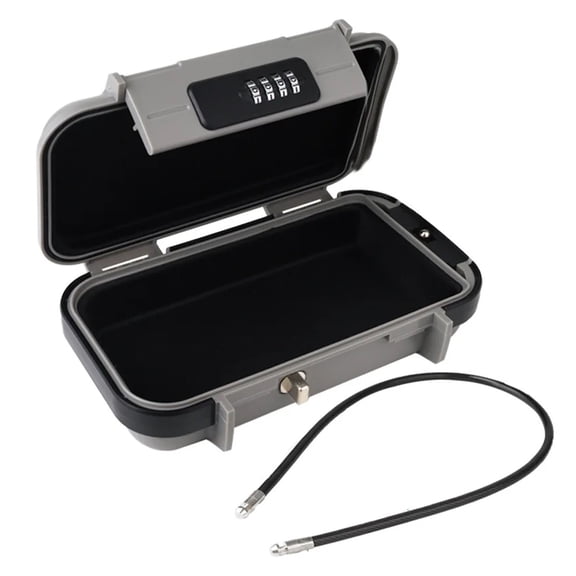 Portable Safe Box Travel Safe Box Large Capacity Security Lockbox Code Waterproof Key Lock Box with Removable Cable Handle ,Maximum Protection