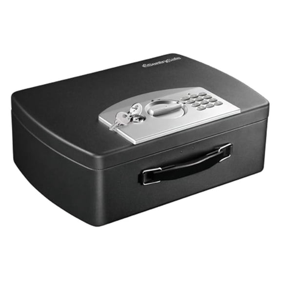 Portable Safe Box with Digital Lock, Small Steel Travel Safe for Money & Passport - 0.21 Cu Ft