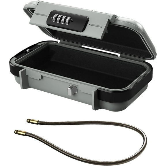 Portable Safe Lock Box with Removable Chain, Waterproof Beach Safe LockBox with Code for Dorm,Travel,Beach,Hotel,Car,Home,Office