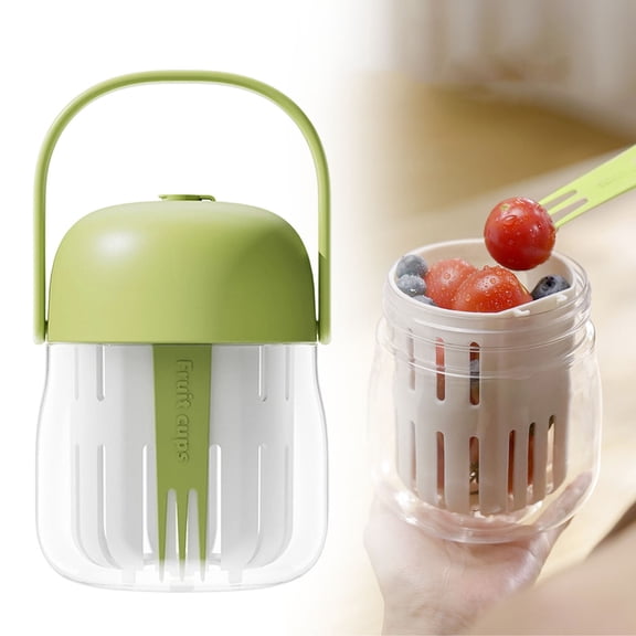 Portable Salad Bowl With Lid And Handle, Ice BoxforFreshness, Vegetable Fruit Container Without Straw, Portable Salad Bowl with Drainage, Ice Box ContainerforFresh Produce, Fruit and Vegetable