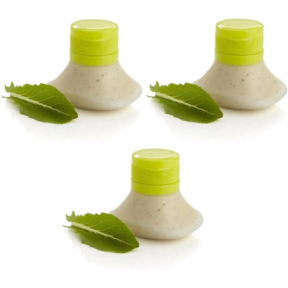Portable Salad Dressing Containers Silicone Squeeze Bottle Leak Proof Cap Mini Food Storage Small Dip Condiment Kitchen Tool Set Of 3