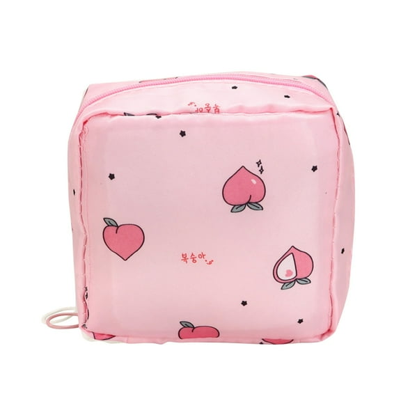 Portable Sanitary Napkin Storage Bag Large Capacity Multi-Functional Organizer For Sanitary Pads Tampons Lipstick Makeup Jewelry Keys Cash Credit Cards Oxford Cloth Waterproof