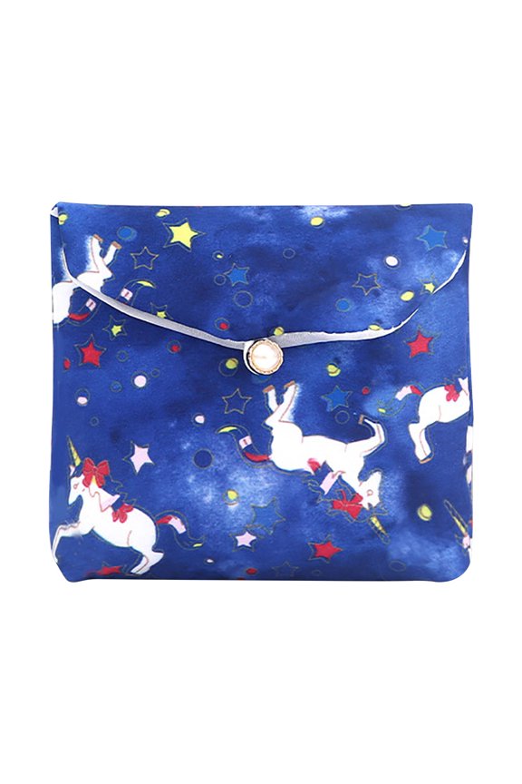 Portable Sanitary Napkin Storage Bag with Zipper Closure, Waterproof Lining, Multiple Compartments for Pads, Panty Liners & Wet Wipes, 13x13cm Compact Design for Students & Women