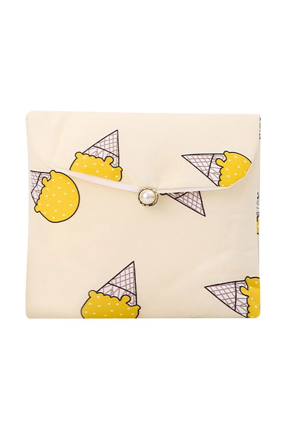 Portable Sanitary Napkin Storage Bag with Zipper Closure, Waterproof Lining, Multiple Compartments for Pads, Panty Liners & Wet Wipes, 13x13cm Compact Design for Students & Women