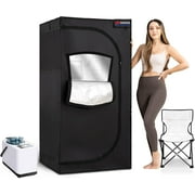 Portable Sauna Steam Tent, Full Size Home Personal Sauna Box Steam Room, Large 3 Liter 1000W Generator, Folding Chair, 9 Levels,