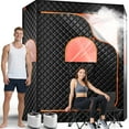 thumbnail image 1 of 2 Person Extra Large Sauna Tent, Caveen Portable Steam Sauna Box with 2 Steamers, 2 Folding Chair, Timer Remote Control, 74"H x 69"W x 32.5"D, 1 of 11