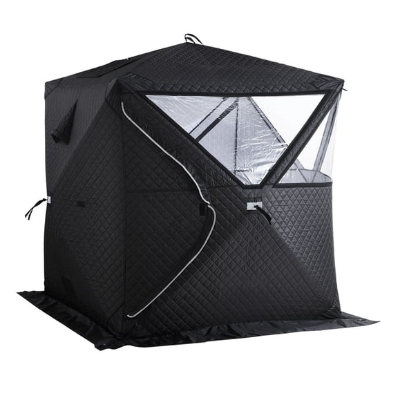 Portable Sauna Tent for 4 Person, Outdoor Dry Sauna Kit, Heavy Duty Cloth & Steel Frame, Camping/Backyard/Home Gym, Quick Setup (Black)