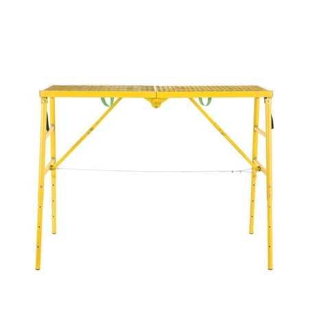 Portable Scaffolding, 770 LBS Capacity, Folding Design for Car Washing (Yellow)