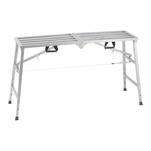 Portable Scaffolding Platform 800lb Capacity - Adjustable Work Platform - Foldable Steel Scaffolding for Construction & DIY - Telescoping Legs