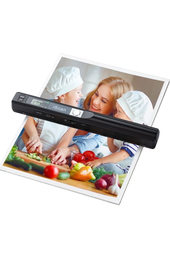Portable Scanner A4 Document Handheld Scanner 900DPI JPG PDF Formate for Business Picture, Black