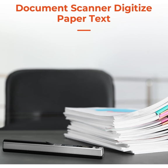 Portable Scanner, Photo Scanner for A4 Documents Pictures Pages Texts in 900 DPI, Flat Scanning, Include 16G SD Card, Wand Document Reader Uploads Images to Computer Via USB Cable, No Driver