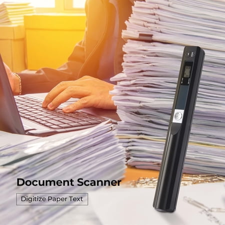 Portable Scanner, Photo Scanner for A4 Documents Pictures Pages Texts in 900 Dpi, Flat Scanning, Include 16G SD Card, Wand Document Reader Uploads Images to Computer Via USB Cable, No Driver