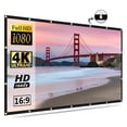 thumbnail image 1 of Portable Screen For Projector 84" 100" 150" 16:9 Polyester Outdoor Movie Curtain For Travel Home Theater DLP Projektor ,Wrinkle-Resistant Design, 1 of 6