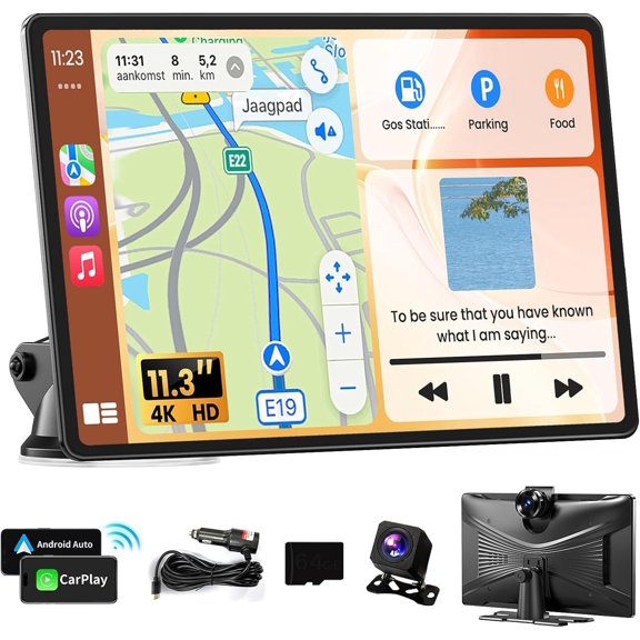 Portable   Screen for , 11.3"    Play &  Screen for ,  Stereo with 4K  Ca, App View, Backup Caera,GPS,irror Link,F, Voice Control