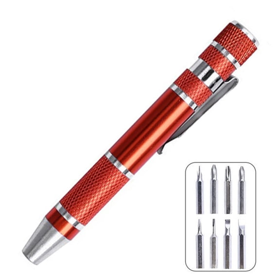 Portable Screwdriver with 8 Interchangeable Bits with Tip for Electronic Device Maintenance