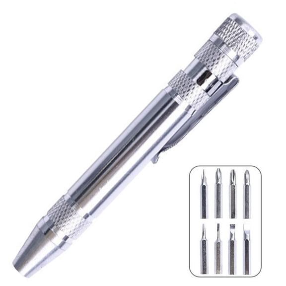 Portable Screwdriver with 8 Interchangeable Bits with Tip for Electronic Device Maintenance