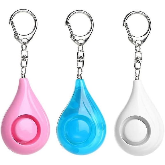 Portable Self Defense 125db Anti Aggression Personal Security Alarm Keychain Led Lights Emergency Safety For Women - 3pcs