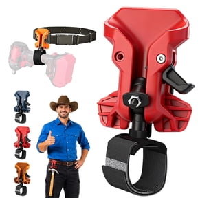 Portable Self-Locking Power Tool Holster, Drill Holder Belt Clip for Drills and Hammers, Quick-Draw Metal Waist Hanger for Construction and DIY, 1 Pack