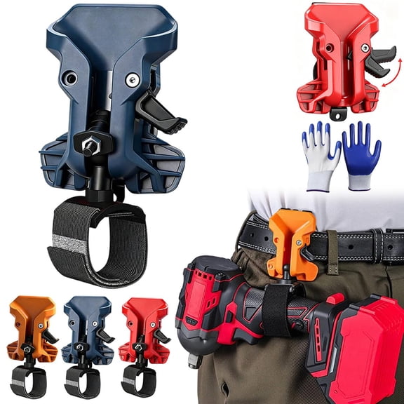 Portable Self-Locking Power Tool Holster - Drill Holder for Tool Belt, Universal Cordless Drill Holster, Impact Driver Pouch for Electricians
