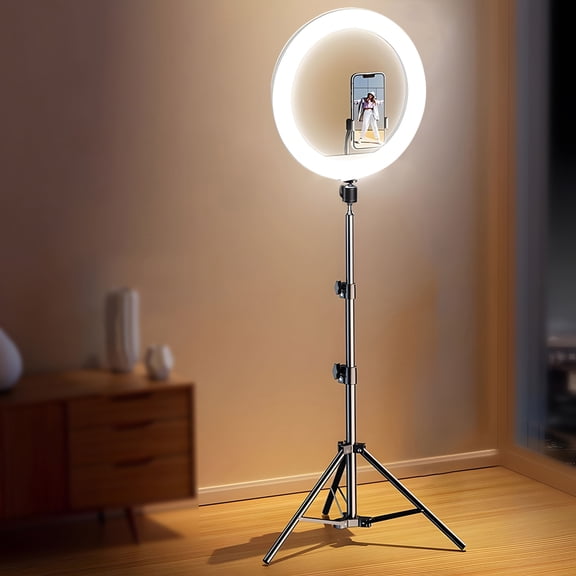 Portable Selfie Light with Tripod Stand, 1 Set Dimmable Video Conference LED Lighting with Remote Control, Shooting Fill Light for Video Recording YT TK Live Streaming, Camera Accessories