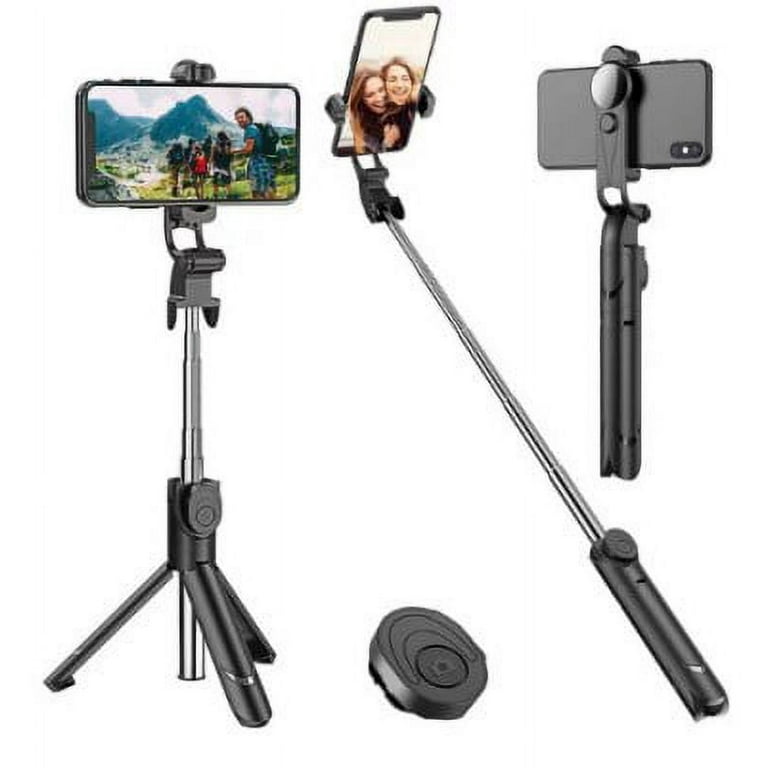 Selfie Stick Tripod, All in One Extendable & Portable Selfie Stick with  Wireless Remote Compatible with iPhone 14 13 12 11 pro Xs Max Xr X 8 7,  Galaxy