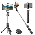 thumbnail image 1 of Portable Selfie Stick Tripod with Bluetooth Wireless Remote, 3 in 1 Extendable Selfie Stick Phone Holder for iPhone 13/12/12 Pro/12 Pro Max/11/11 Pro/X/XR/XS/8/7/6S,Android Samsung Smartphone, 1 of 7