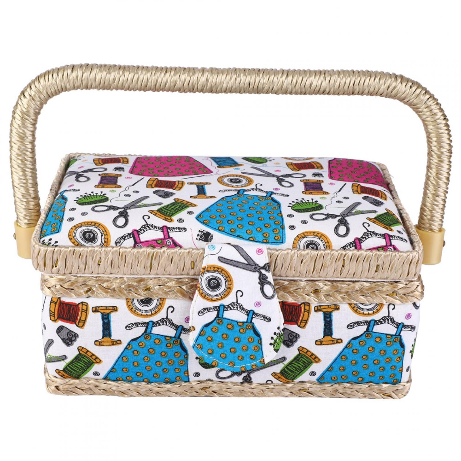 Portable Sewing Kit Basket, Sewing Gift Basket Sewing Basket, For Threads Buttons Scissors