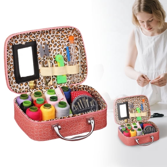 Portable Sewing Kit Cozival Portable 18-Piece Sewing Kit in A Case - Includes Big & Thin Needles, Thread, and Tools for Diy Handmade Crafts, Mending, and Beginners, Beginner Sewing Kit, B