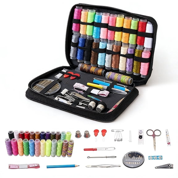 LAPTOM MAX 97 Pcs Sewing Kit With Sewing Supplies and Accessories for Quick Repairs, Needle and Thread Kit for Mending