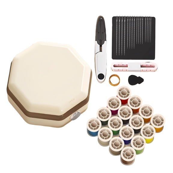 Portable Sewing Kit with Magnetic Closure Mini Household Sewing Box with Thread Spools Needles Scissors and Accessories for Home and Travel Use