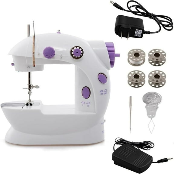Portable Sewing Machine with Light, Mini Handheld Sewing Machine with Upgraded, Two Threads Double Speed Double Switches, Easy to Use for Kids,Beginners and DIY