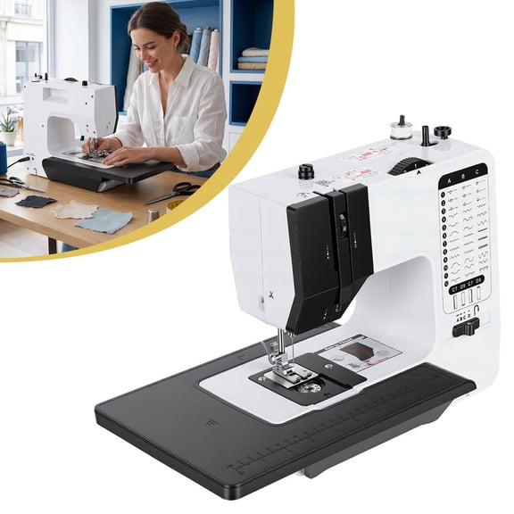 Portable Sewing Machine for Beginners 38 Built-in Stitches with Extension Table & Dual Speed & LED Light & Thread Cutter