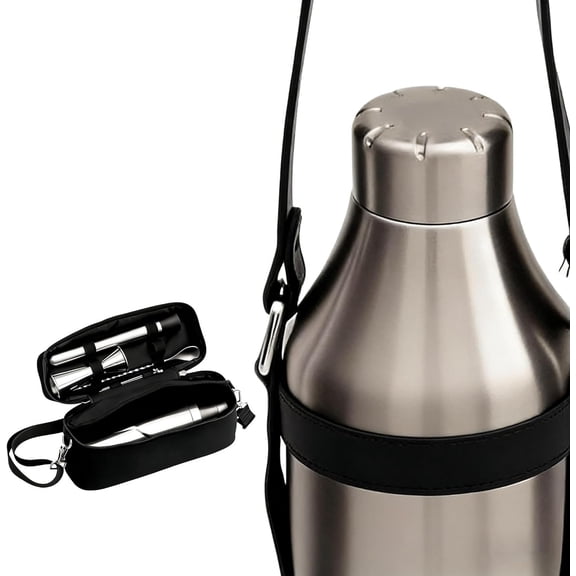 Portable Shaker Set, Stainless Steel Vacuum Insulated Martini Shaker Kit,Bartender Kit Camping Set for Beach,Poolside,Dinners,Parties,Weddings,Outdoor Activities