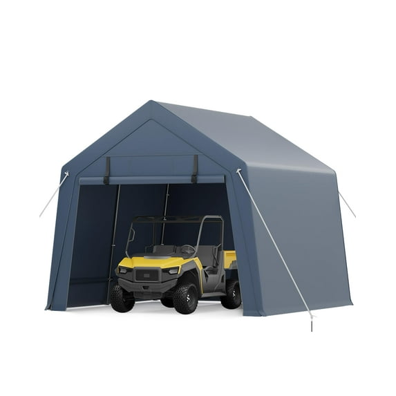 Portable Shed Outdoor Storage Shelter, 7x10 FT/7x12/10x10 FT Heavy Duty Instant Waterproof Storage Tent Sheds with Roll-up Zipper Door and Ventilated Windows for Motorcycle, Bike, Garden Tools