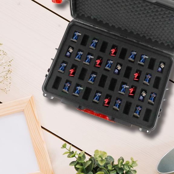 Portable Shockproof and Waterproof Storage Case for Mini Figures and Blind Box Collectibles, UV-Resistant with Secure Snap Closure, Ideal for Conventions, Travel, and Home Display